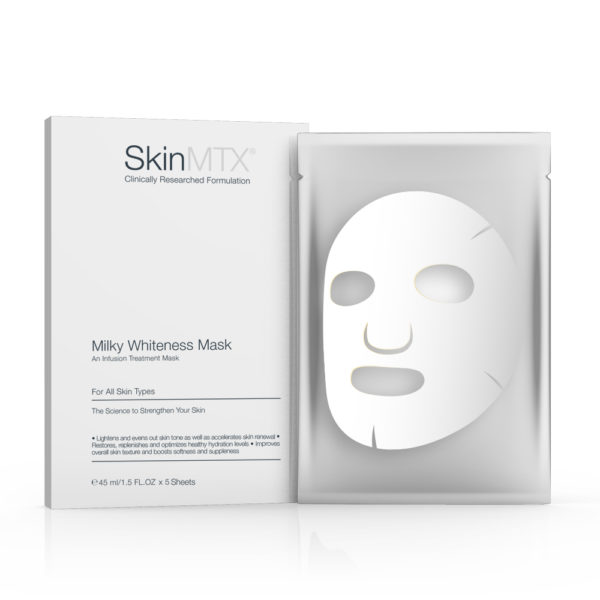 Milky Whiteness Mask<div class='subtitle'>มาส์กสูตรน้ำนม ที่ช่วยผลัดเซลล์ผิวอย่างอ่อนโยน เพื่อรอยดำและผิวโดยรวมกระจ่างใสขึ้น</div><br>(1 กล่อง บรรจุ 5 แผ่น)